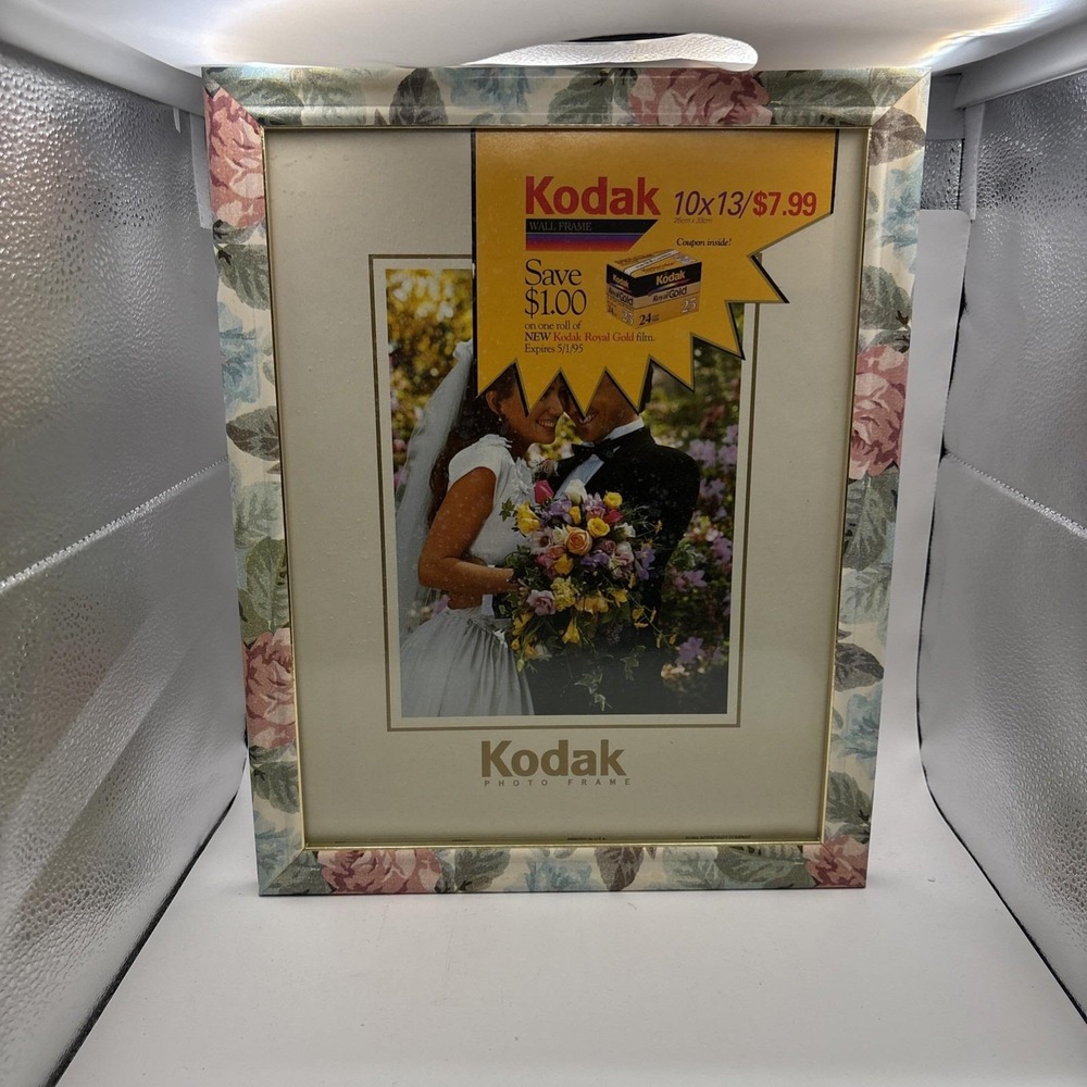 Vtg~Kodak Floral Photo Frame~Pink/Blue/Rose~Cottage Core~8x10~NWT